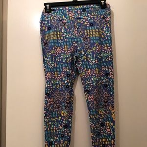 Lularoe leggings, OS, blue background, BNWOT